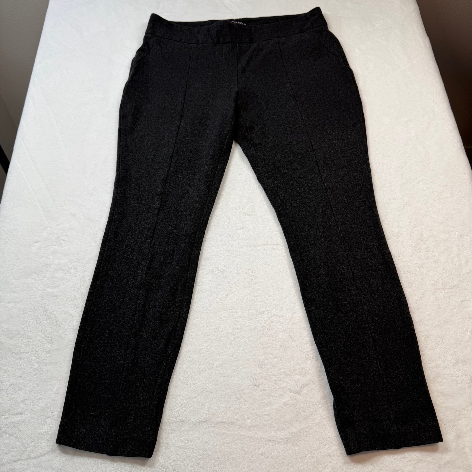Hilary Radley Pull On Pants Women Large Charcoal Grey Good Ponte Knit D3455-K838